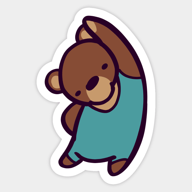 Brown Bear Aerobics Sticker by ThumboArtBumbo